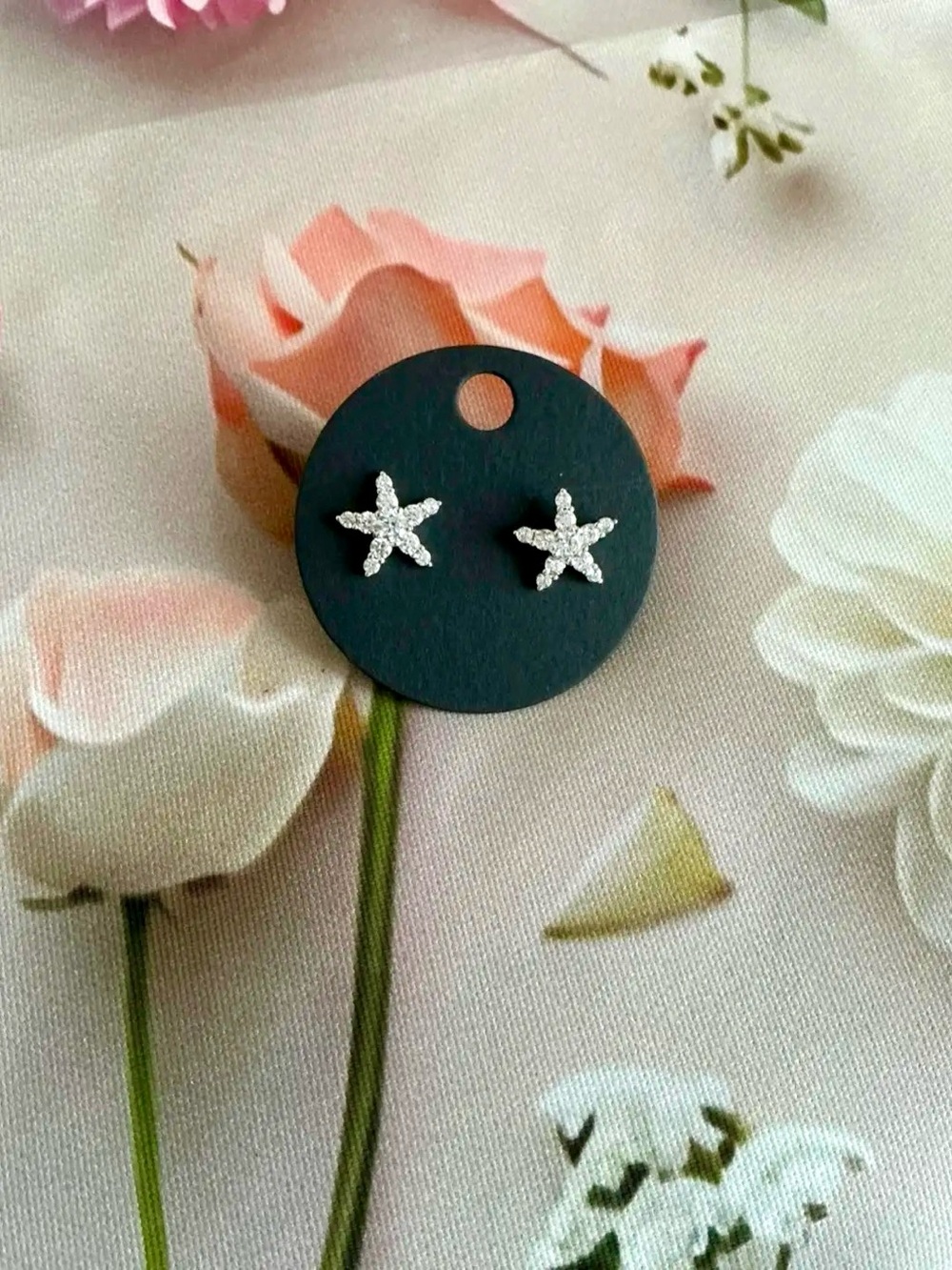 Sparkling Starfish Stud Earrings - Silver 925